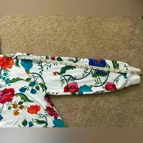 J Jason Wu Printed French Terry Hoodie Size L Floral Cozy Sweater Colorful Artsy - Picture 5 of 15
